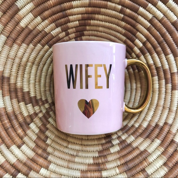 3/$30 INDIGO ‘Wifey’ Blush Pink + gold coffee mug